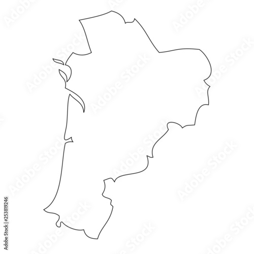 New Aquitaine - map region of France