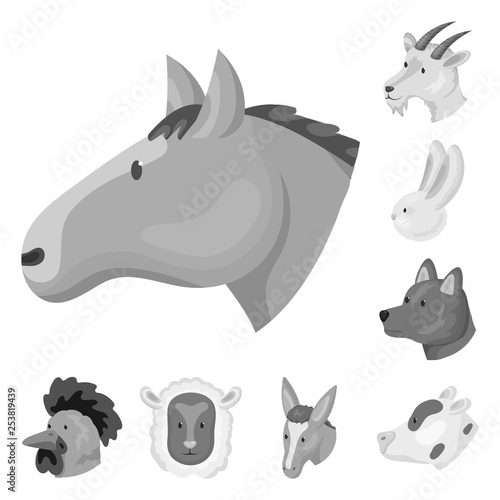 Vector illustration of countryside and homestead logo. Collection of countryside and breeding stock vector illustration.