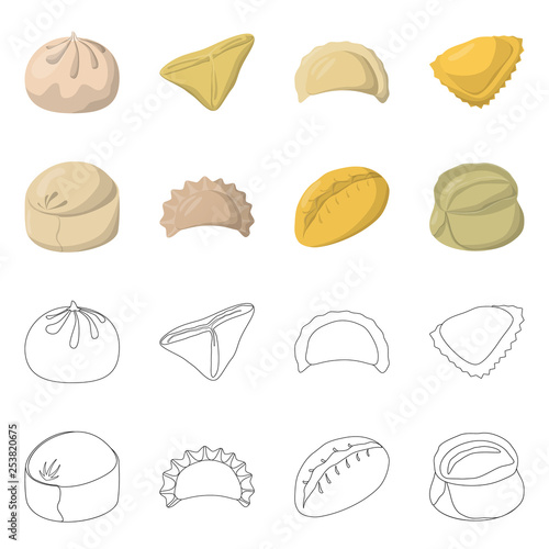 Isolated object of products  and cooking symbol. Collection of products  and appetizer stock vector illustration.