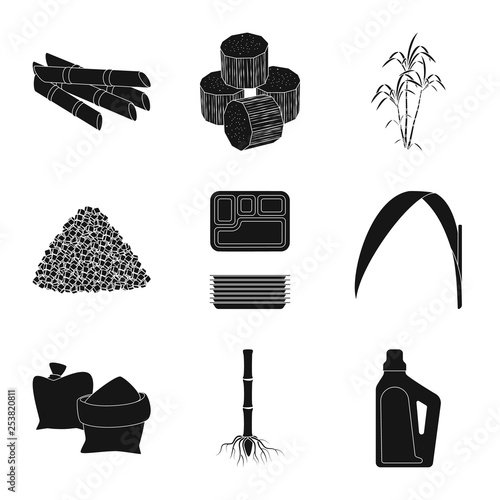 Vector illustration of sucrose and technology logo. Collection of sucrose and cane stock symbol for web.