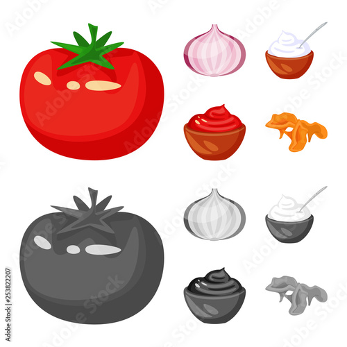 Vector illustration of taste and product symbol. Collection of taste and cooking stock vector illustration.