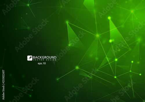 Connected polygons plexus vector geometric background can be used for scientific or technology presentations as molecule and communication concept. Digital data visualization.