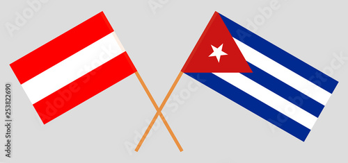 Cuba and Austria. The Cuban and Austrian flags. Official colors. Correct proportion. Vector