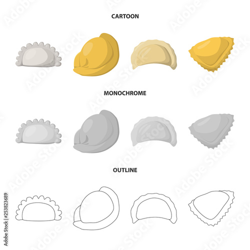 Vector design of products  and cooking icon. Collection of products  and appetizer vector icon for stock.