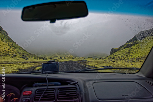 A road in the lava fields of Dimmuborgir - Iceland photo