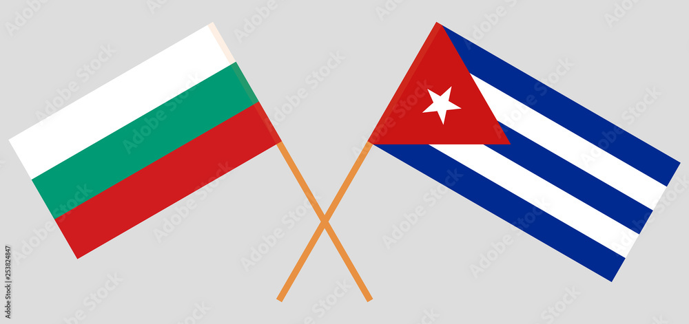 Cuba and Bulgaria. The Cuban and Bulgarian flags. Official colors. Correct proportion. Vector