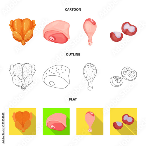 Vector design of product and poultry symbol. Set of product and agriculture vector icon for stock.