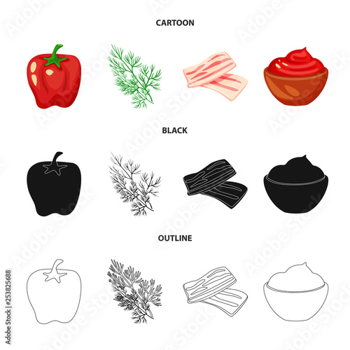Vector design of taste and product icon. Set of taste and cooking vector icon for stock.