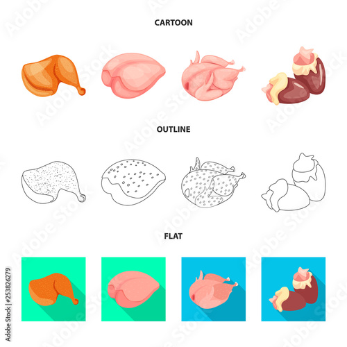 Vector design of product and poultry icon. Set of product and agriculture stock symbol for web.