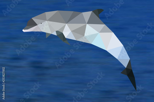 dauphin sautant hors de l eau en origami