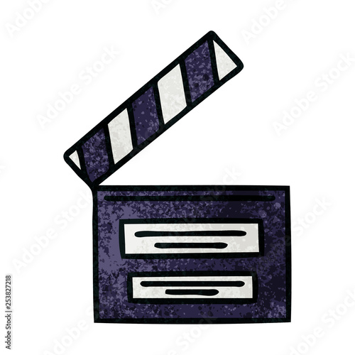 retro grunge texture cartoon film clapper board
