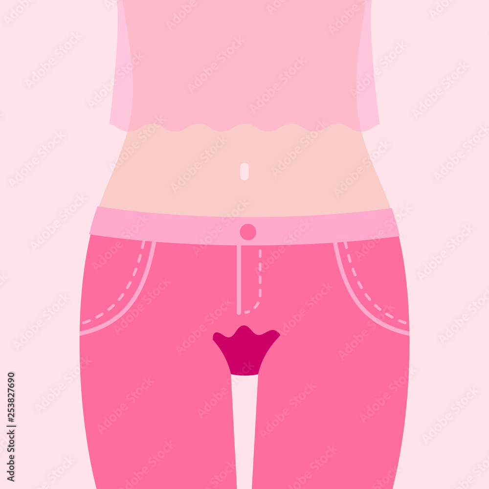 Blood Stain on Panties. Vector Flat Cartoon Stock Vector - Illustration of  clean, feminine: 107255933