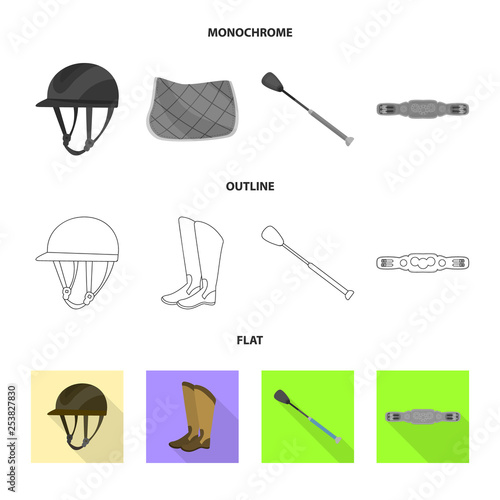 Isolated object of equipment and riding sign. Collection of equipment and competition stock vector illustration.