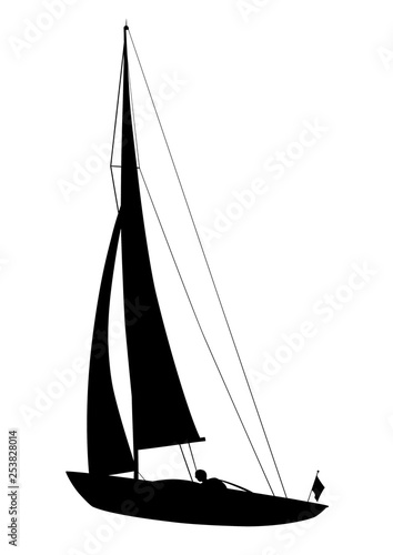 Shadow of a small sailboat
