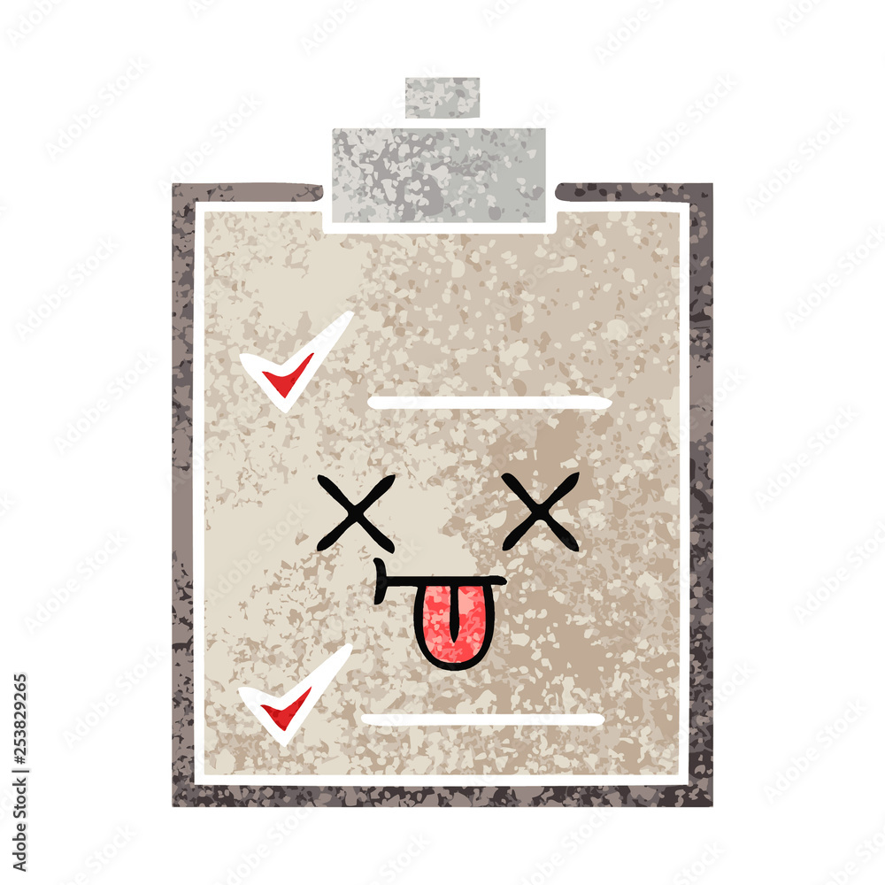 retro illustration style cartoon check list retro illustration style cartoon check list