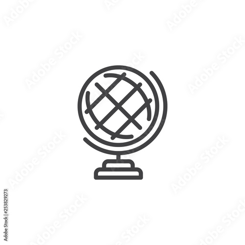 Earth globe line icon. linear style sign for mobile concept and web design. Geography globe outline vector icon. Education symbol  logo illustration. Pixel perfect vector graphics