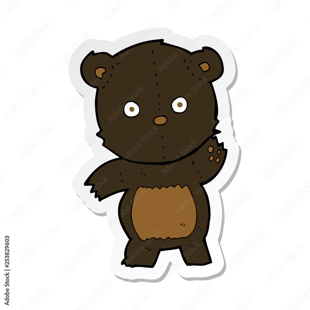 sticker of a cute cartoon black bear sticker of a cute cartoon black bear