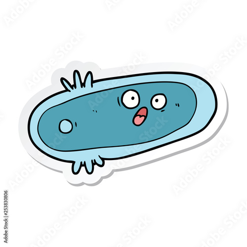 sticker of a cartoon germ