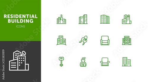 Residential building icons