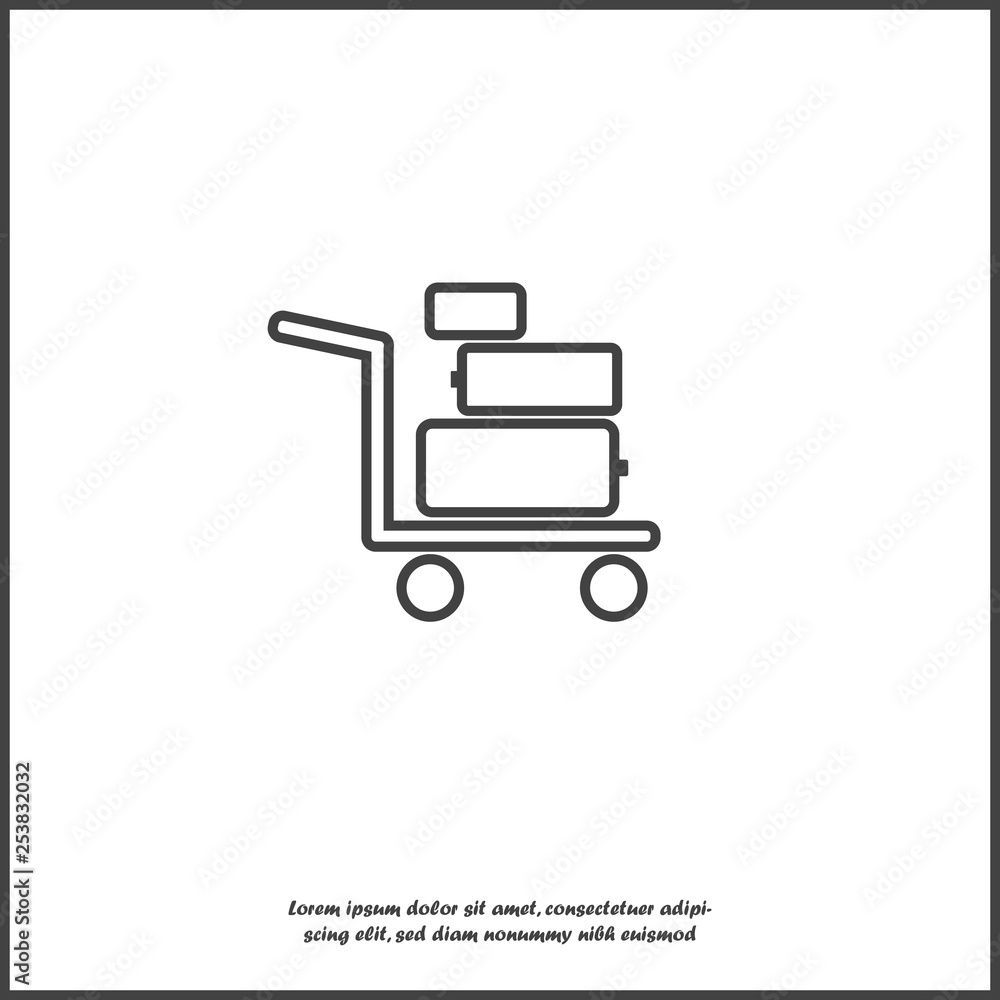 Vector icon shows the presence of porters. Vector icon illustration on white isolated background. Vector icon shows the presence of porters. Vector icon illustration on white isolated background.