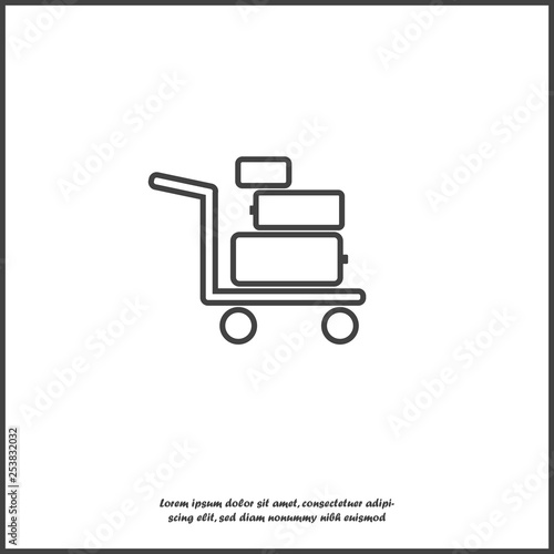 Vector icon shows the presence of porters.  Vector icon illustration on white isolated background.