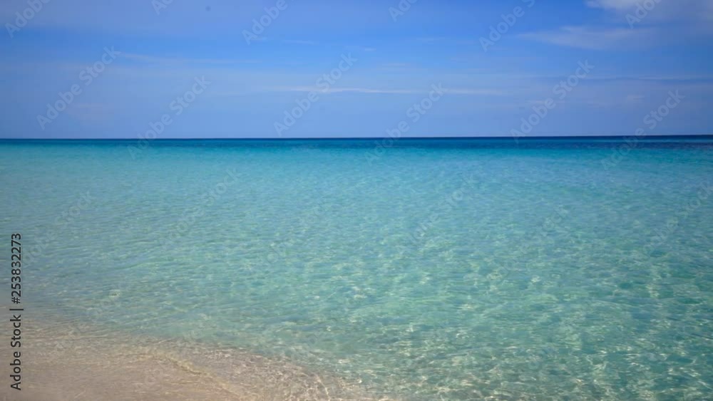 Beautiful panorama of the Caribbean sea, video shot by the sea during a sunny day. Beautiful panorama of the Caribbean sea, video shot by the sea during a sunny day.