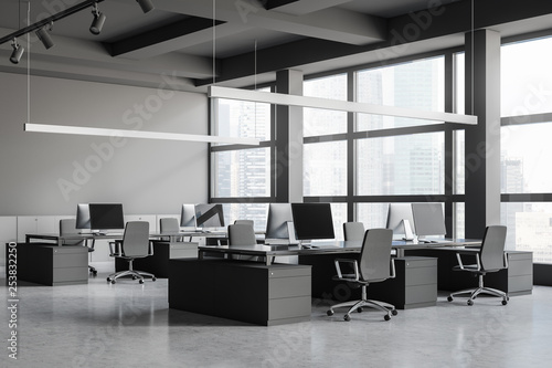 Loft gray open space office corner © ImageFlow