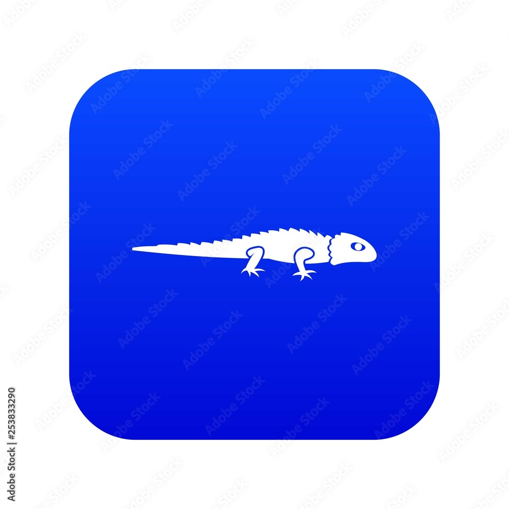 Iguana icon digital blue for any design isolated on white vector illustration