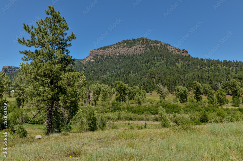 Indian Head mountain and green valley in San Juan mountains (Archuleta county, Colorado) Indian Head mountain and green valley in San Juan mountains (Archuleta county, Colorado)