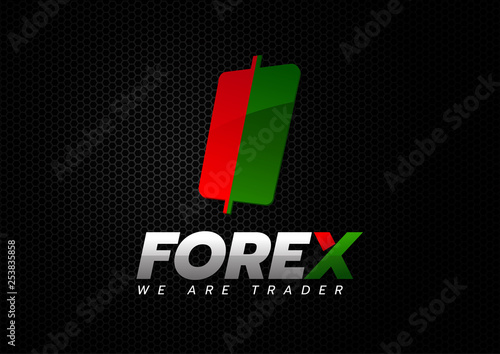 Logo candlestick trading chart analyzing in forex 