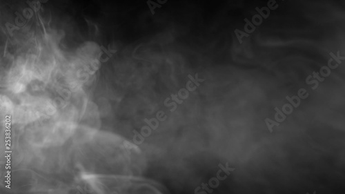 Texture of smoke on black background. Isolated smoke, texture of smoke, abstract powder, water spray on black background.