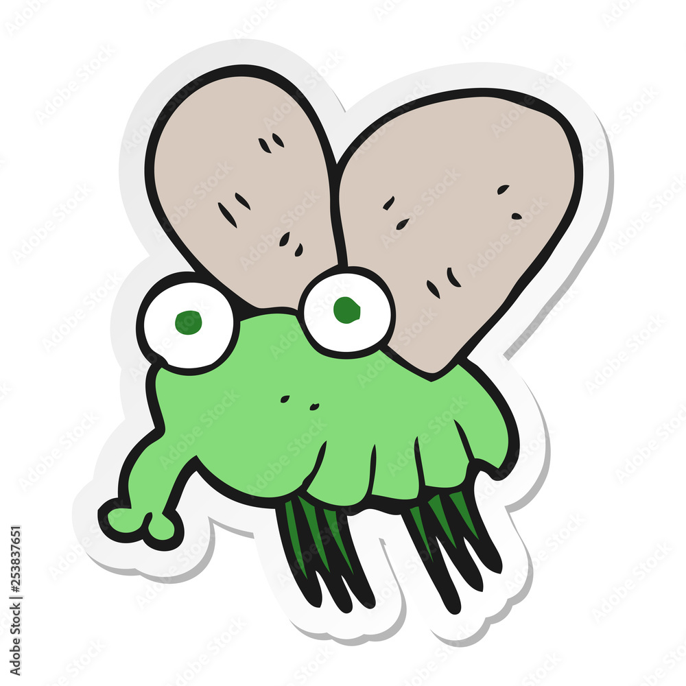 sticker of a cartoon fly sticker of a cartoon fly