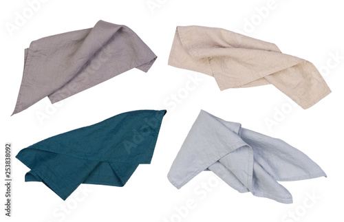 Konstfotografi Linen napkins isolated on white background
