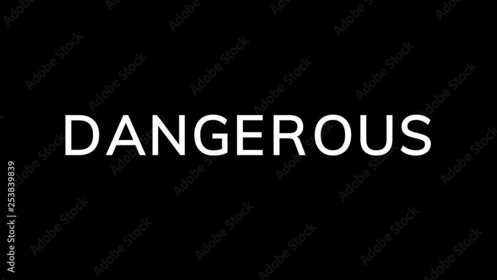 From the Glitch effect arises text DANGEROUS. Then the TV turns off. Alpha channel Premultiplied - Matted with color black From the Glitch effect arises text DANGEROUS. Then the TV turns off. Alpha channel Premultiplied - Matted with color black