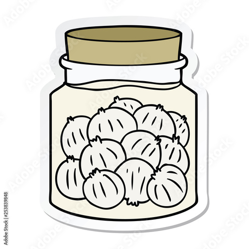 sticker of a cartoon pickled onions