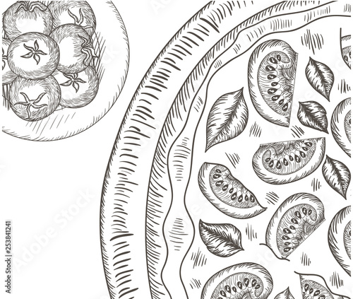 italian pizza pattern isolated icon