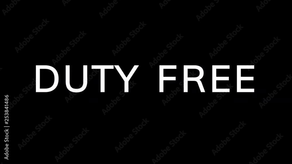 From the Glitch effect arises text DUTY FREE. Then the TV turns off. Alpha channel Premultiplied - Matted with color black From the Glitch effect arises text DUTY FREE. Then the TV turns off. Alpha channel Premultiplied - Matted with color black