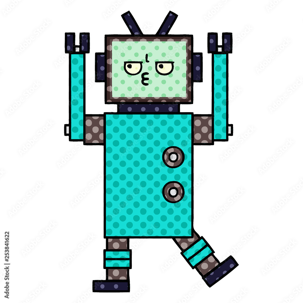 comic book style cartoon robot comic book style cartoon robot