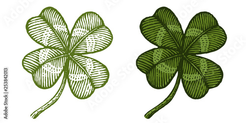 Vintage green lucky clovers