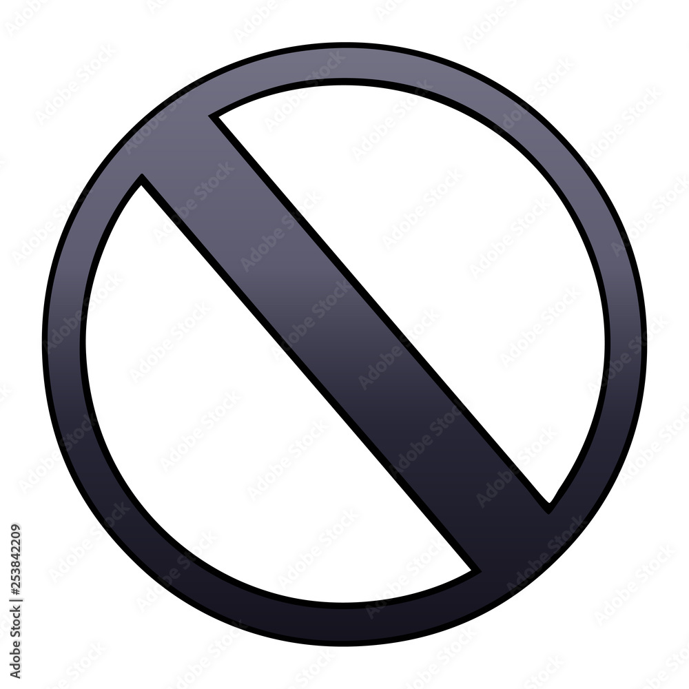 gradient shaded cartoon no entry sign gradient shaded cartoon no entry sign
