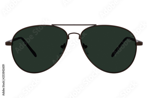 Foto Black aviator sunglasses isolated on white background