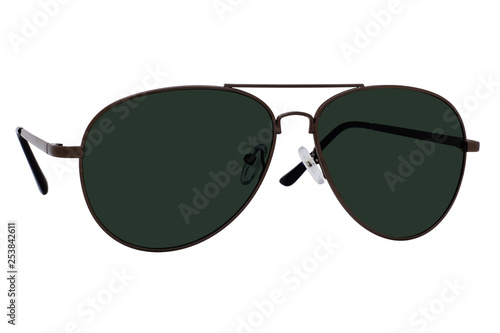 Φωτογραφία Black aviator sunglasses isolated on white background