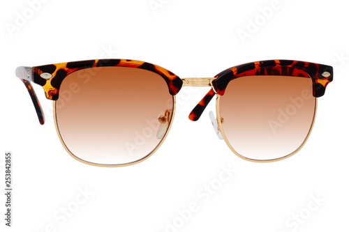 Brown sunglasses isolated on white background