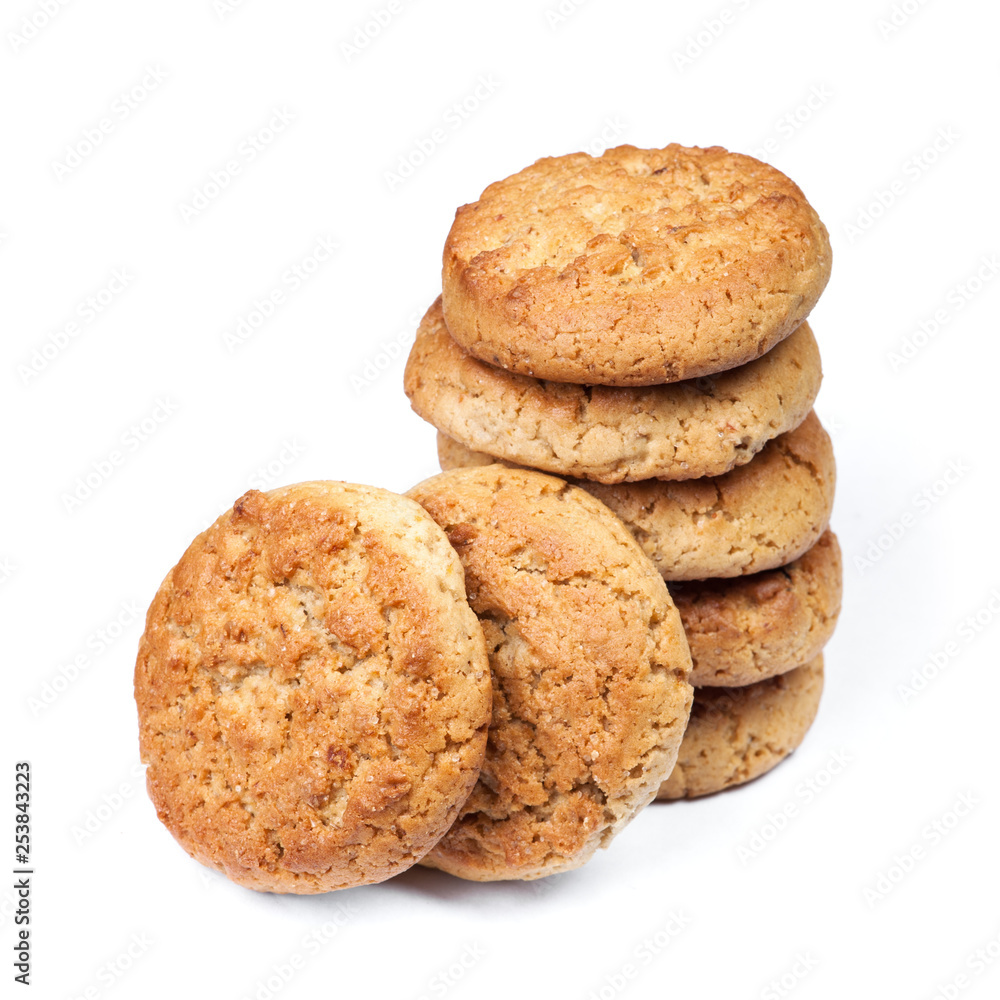 Stack of round oatmeal cookies Stack of round oatmeal cookies