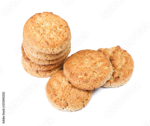 Stack of round oatmeal cookies