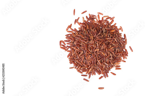 Heap of raw dry brown rice