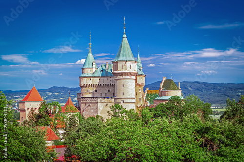 Bojnice castle (1103) in beautiful nature of Slovakia