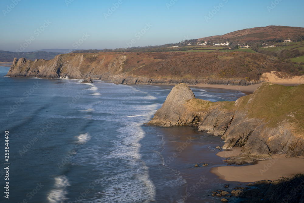 Three Cliffs Bay, Gower Peninsula, Wales Three Cliffs Bay, Gower Peninsula, Wales