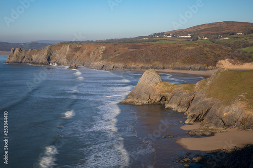 Three Cliffs Bay  Gower Peninsula  Wales