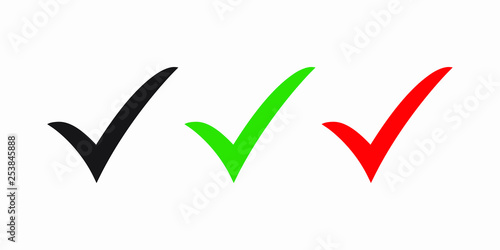 Set of colored check mark icon. Tick symbol, tick icon vector illustration.